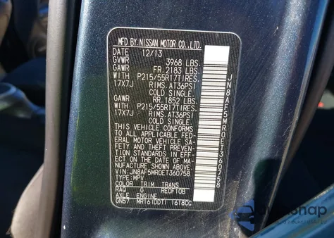 2014 Nissan Juke Sv from USA, damaged, VIN JN8AF5MR0ET360758